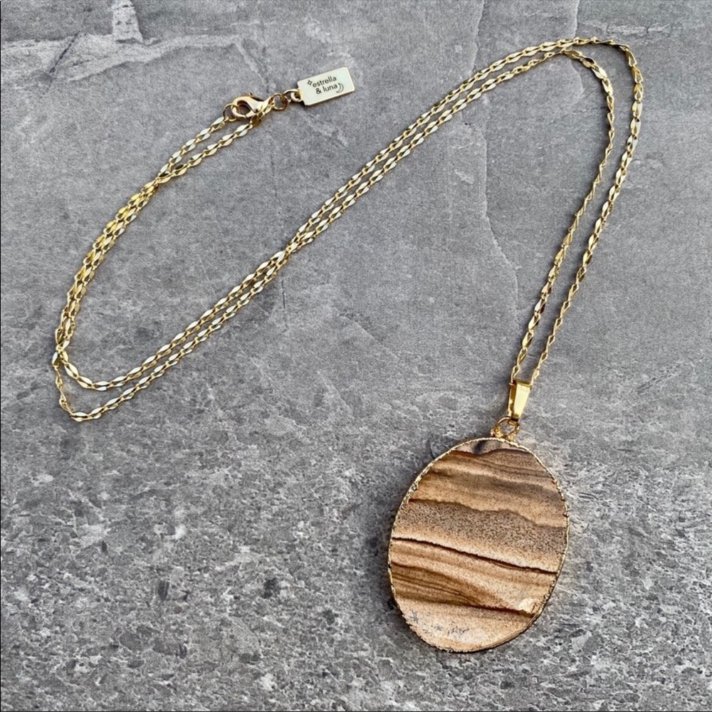 Faelyn Fossil Geology Slice Necklace - Picture 5 of 6